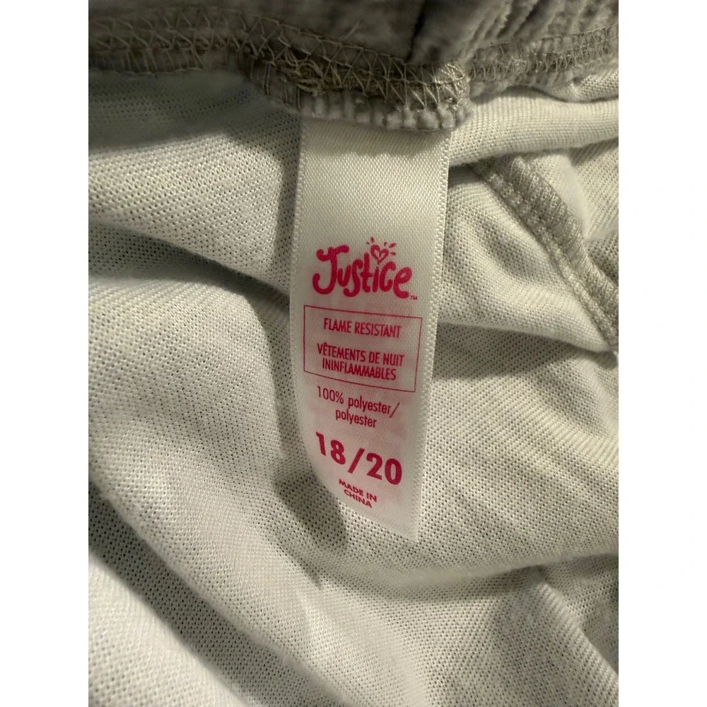 Justice Girls Gray Tie Dye Heart Pajama Jogger Pants Sleepwear Size 18/20 NWT